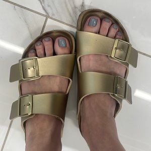 Birkenstock Arizona Gold Leather Sandals